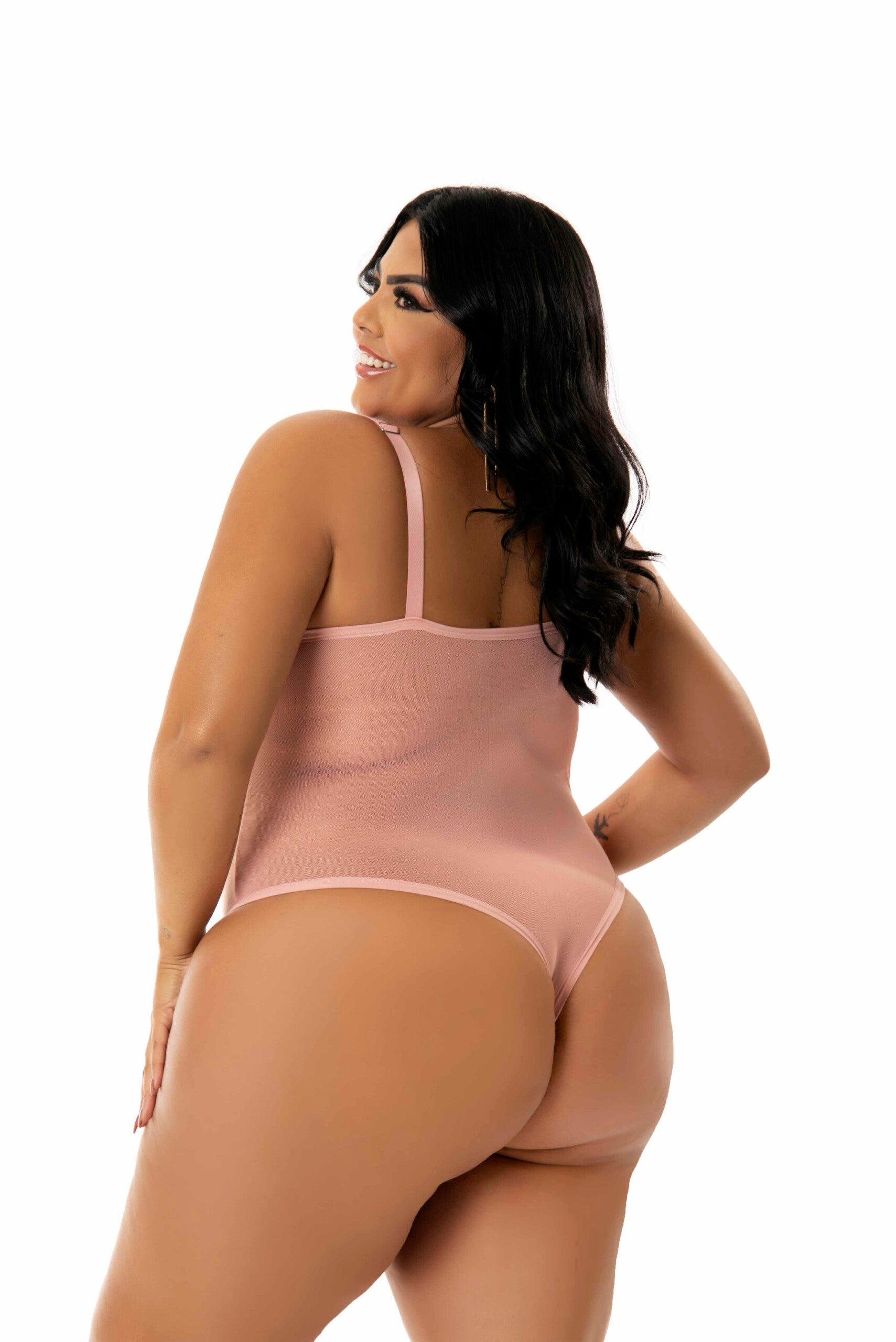 Body Sexy com Renda Plus Size em Branco – Doce Malícia
