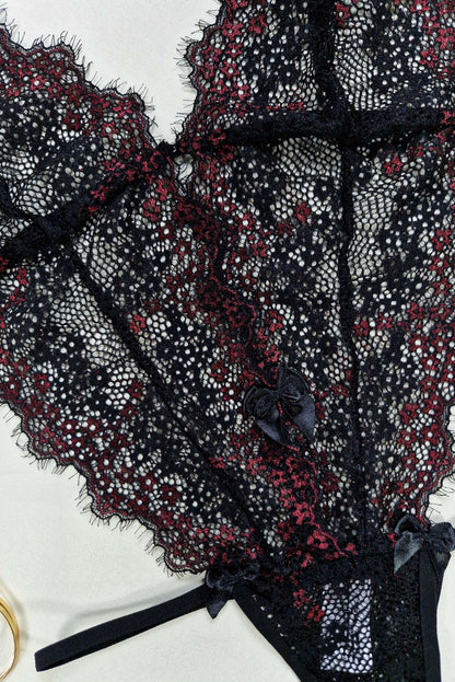 Body sexy em renda chantilly em dourado – Doce Malícia