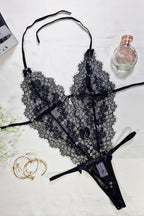 Body sexy em renda chantilly em dourado – Doce Malícia