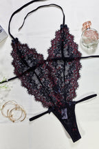 Body sexy em renda chantilly em dourado – Doce Malícia