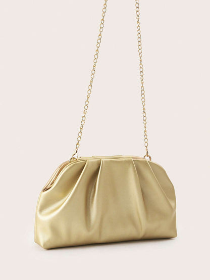 Bolsa Clutch de Festa Nuvem Dourada com Corrente – Doce Malícia