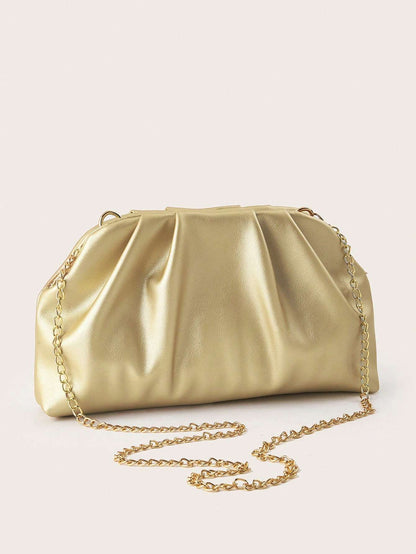 Bolsa Clutch de Festa Nuvem Dourada com Corrente – Doce Malícia