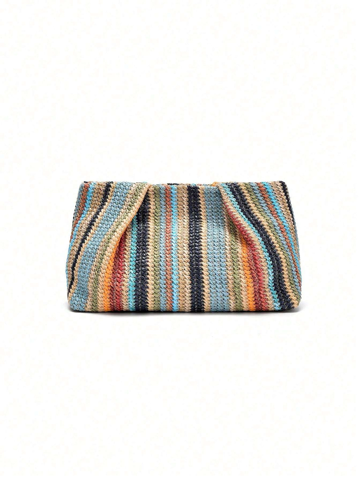 Bolsa Clutch de Palha Listrada Colorida Boho – Doce Malícia