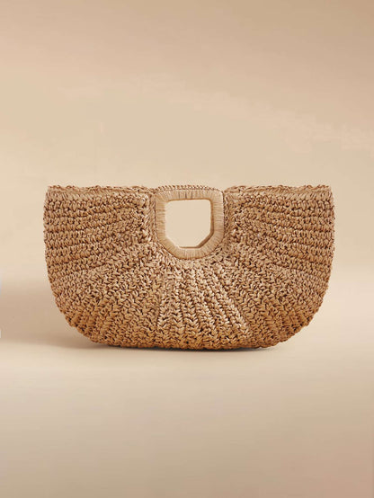 Bolsa Feminina Clutch Palha Caqui – Doce Malícia