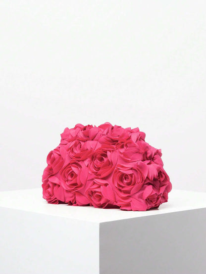 Bolsa Clutch de Festa Flores 3D Rosas – Doce Malícia