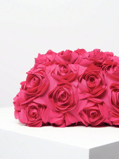 Bolsa Clutch de Festa Flores 3D Rosas – Doce Malícia