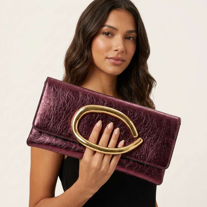 Bolsa Feminina Couro Clutch – Doce Malícia - Damasco