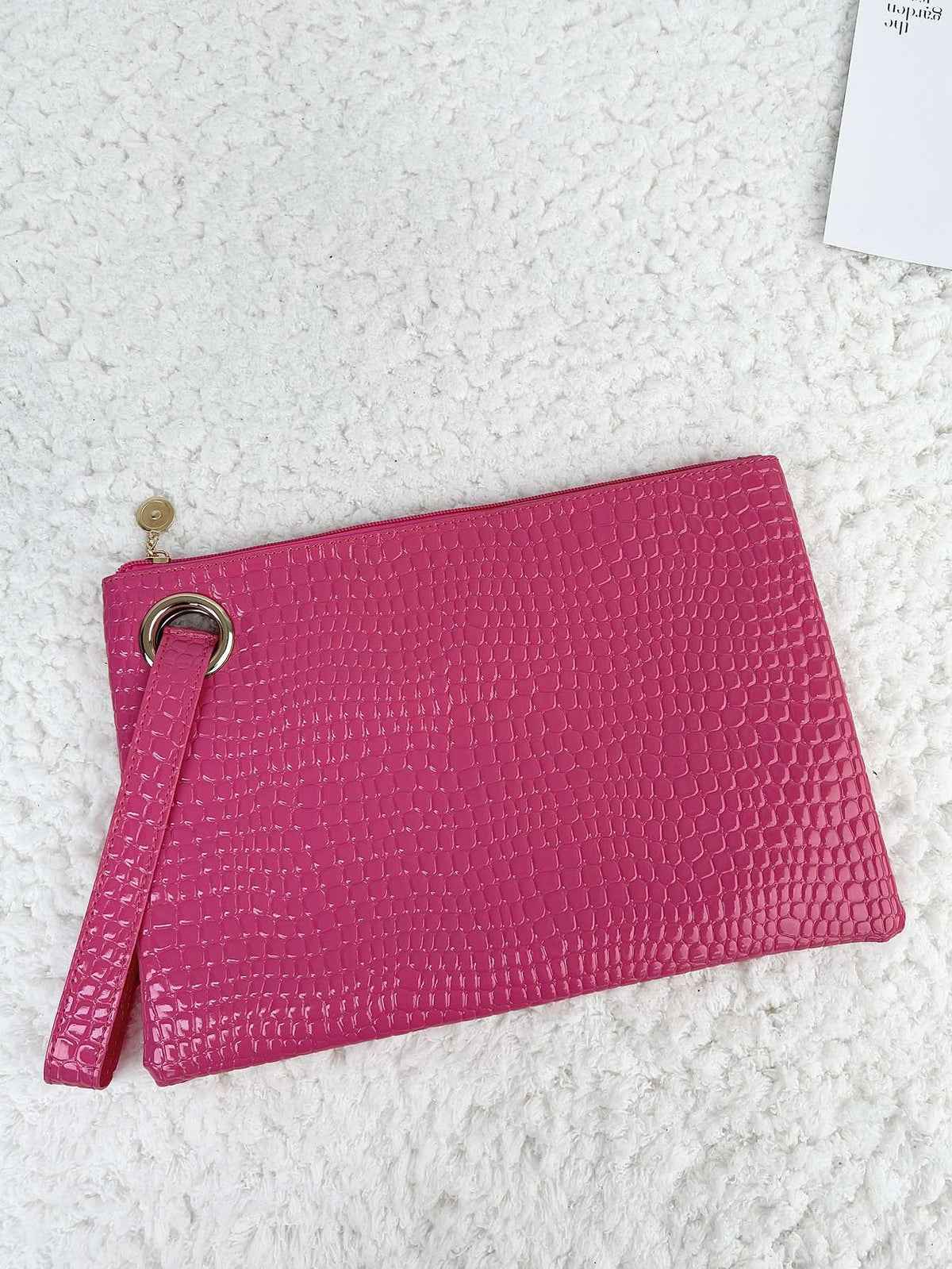Bolsa Clutch de Mão Croco Envernizado – Doce Malícia