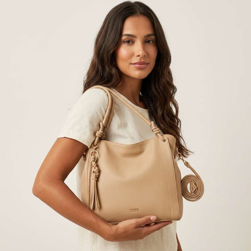Bolsa Feminina de Ombro – Doce Malícia - Bege