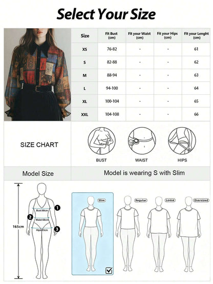 Camisa Feminina Chiffon Patchwork Estampada – Doce Malícia