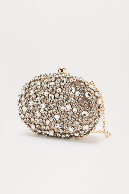 Bolsa Feminina Strass Dourado – Doce Malícia