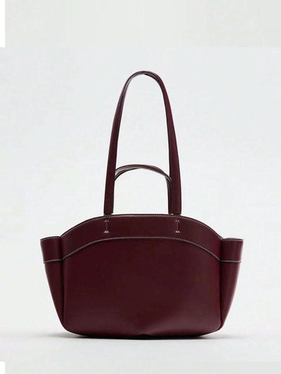 Bolsa Tote Feminina Couro Vinho com Alça de Ombro – Doce Malícia