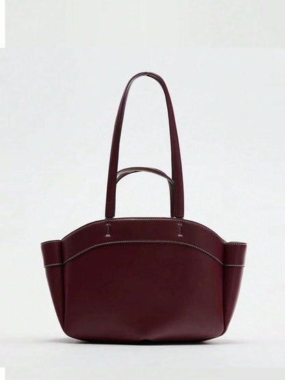 Bolsa Tote Feminina Couro Vinho com Alça de Ombro – Doce Malícia