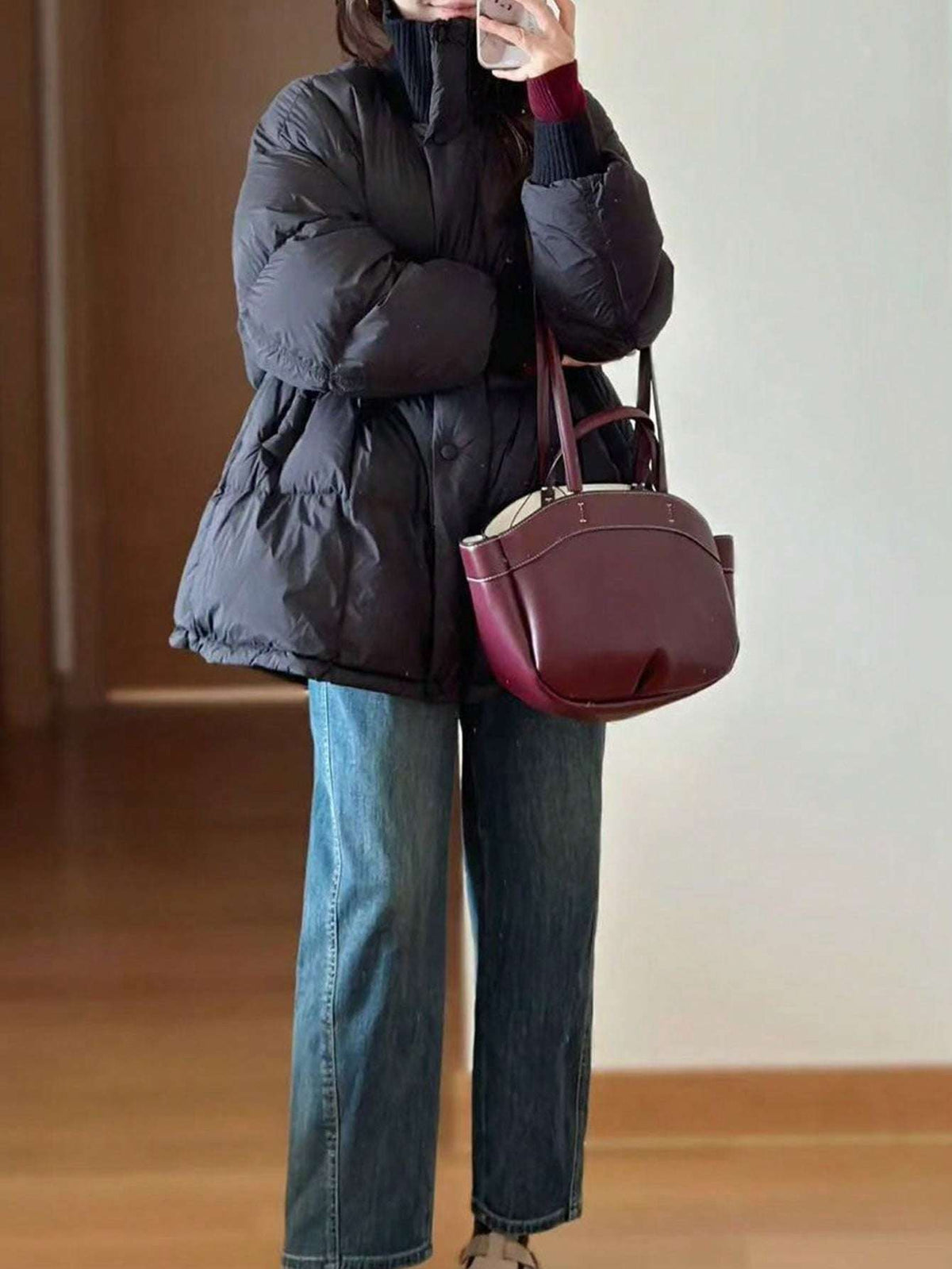 Bolsa Tote Feminina Couro Vinho com Alça de Ombro – Doce Malícia