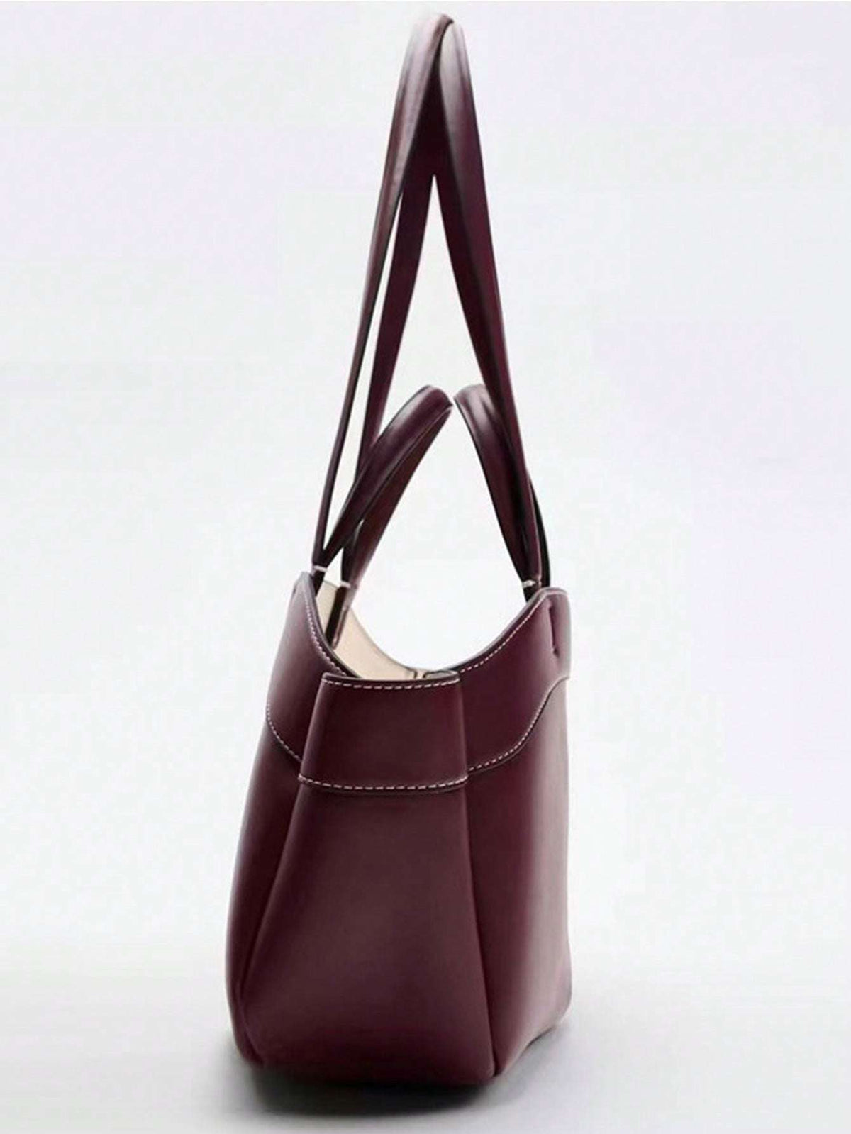 Bolsa Tote Feminina Couro Vinho com Alça de Ombro – Doce Malícia