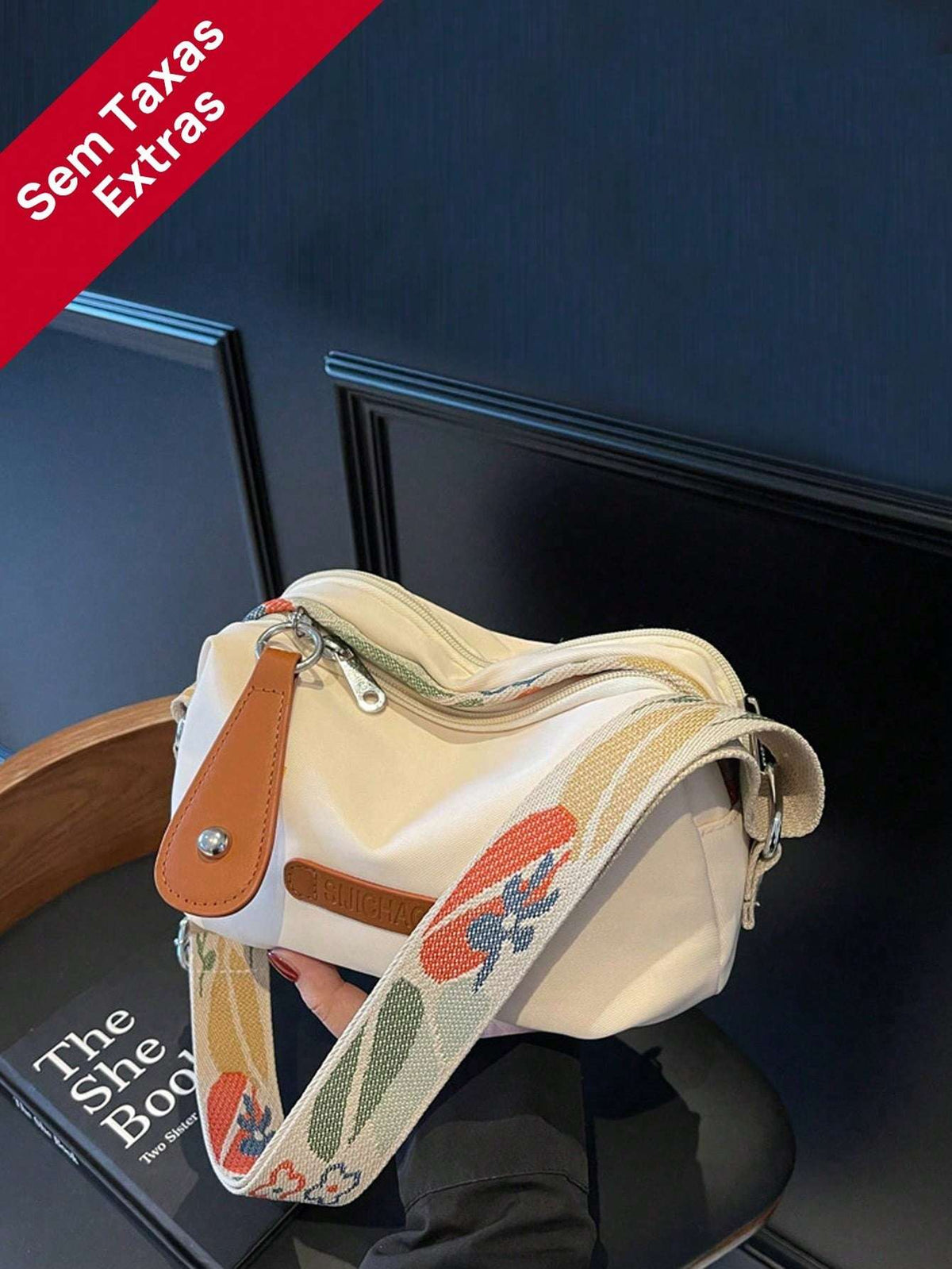 Bolsa Transversal Feminina de Ombro Bege – Doce Malícia
