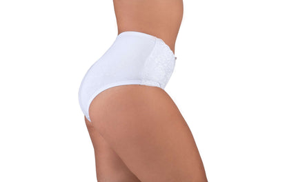 Calçola alta na cintura com renda em Branco – Doce Malícia