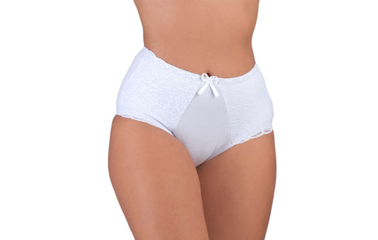 Calçola alta na cintura com renda em Branco – Doce Malícia