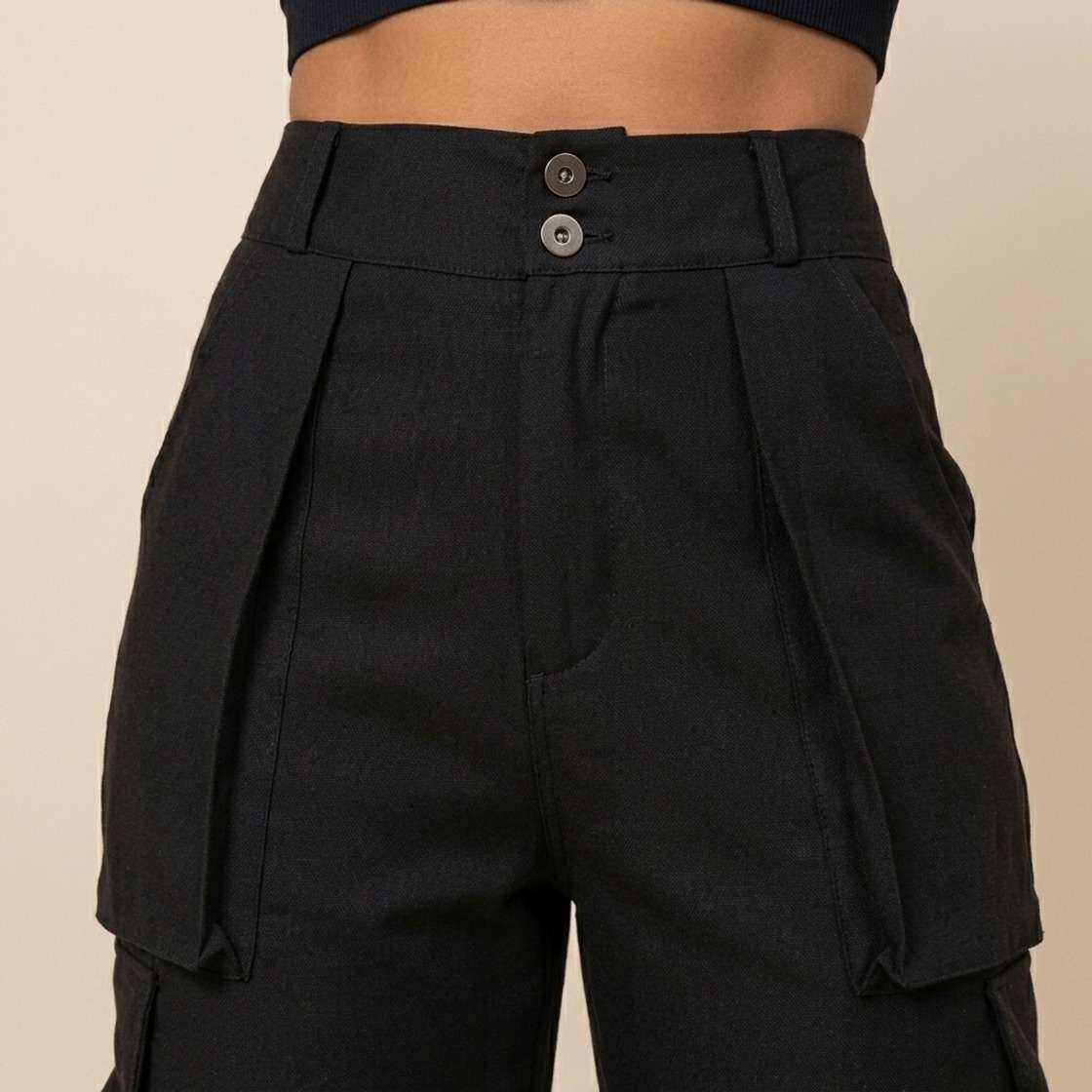 Calça Catherine Cargo Alfaiataria  - Preto