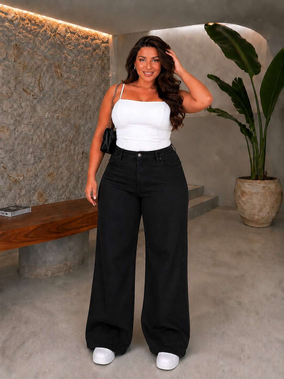 Calça Feminina Algodão Cintura Alta Marrom – Doce Malícia