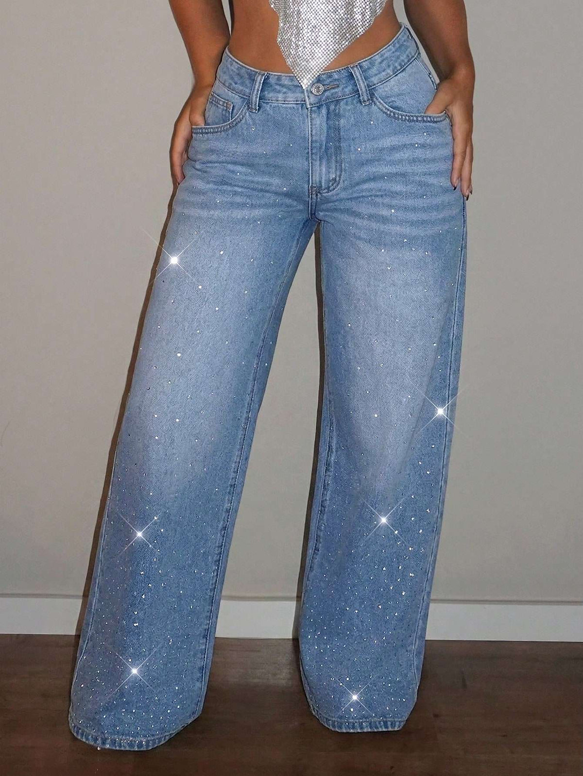 Calça Jeans Feminina Strass Brilho – Doce Malícia