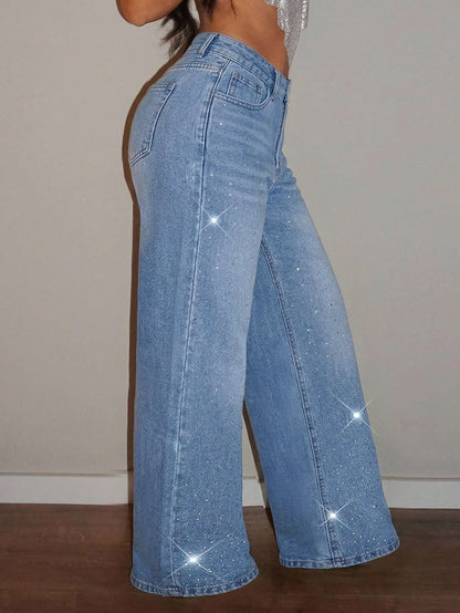 Calça Jeans Feminina Strass Brilho – Doce Malícia
