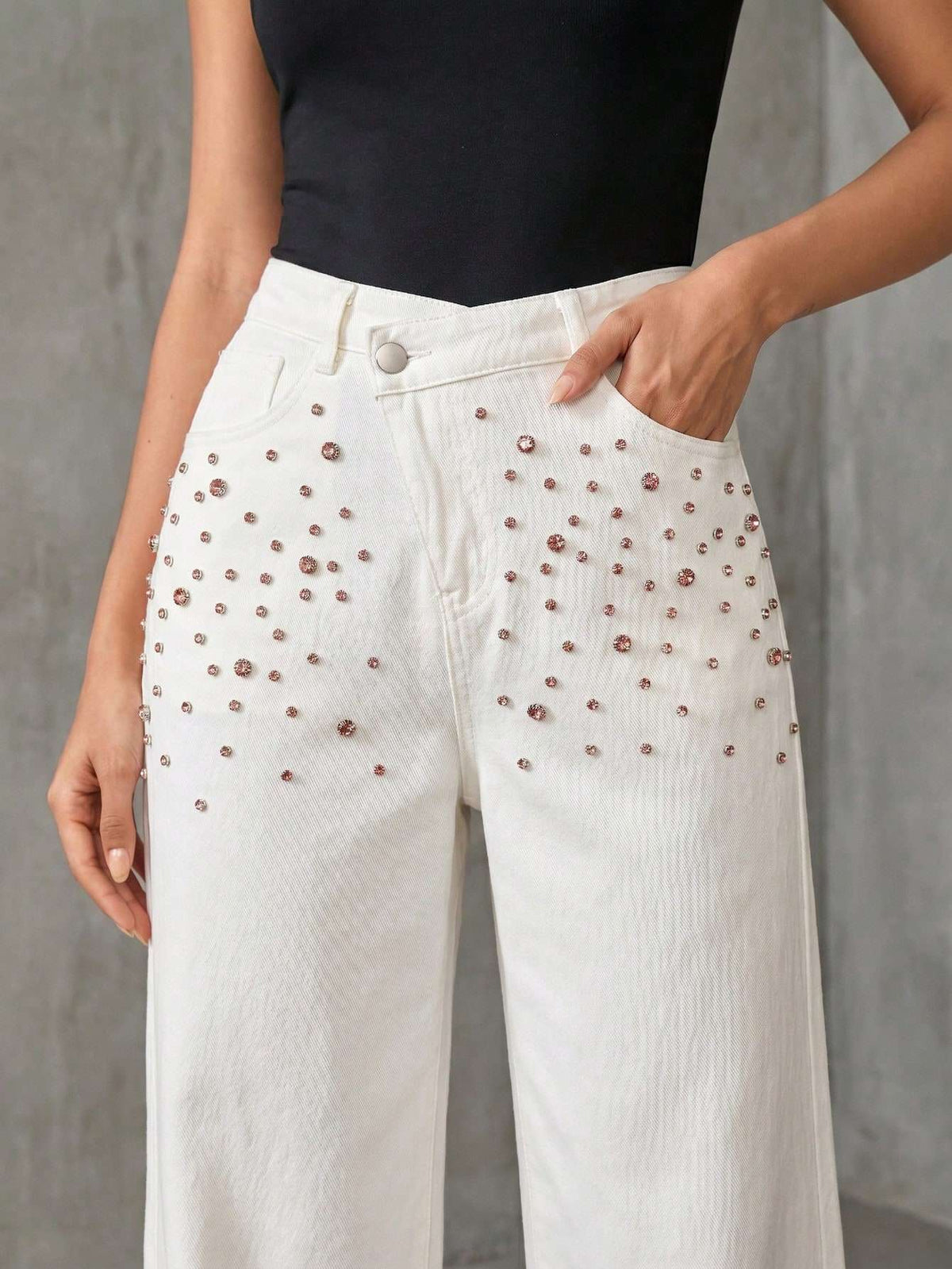 Calça Jeans Feminina Strass Branco – Doce Malícia