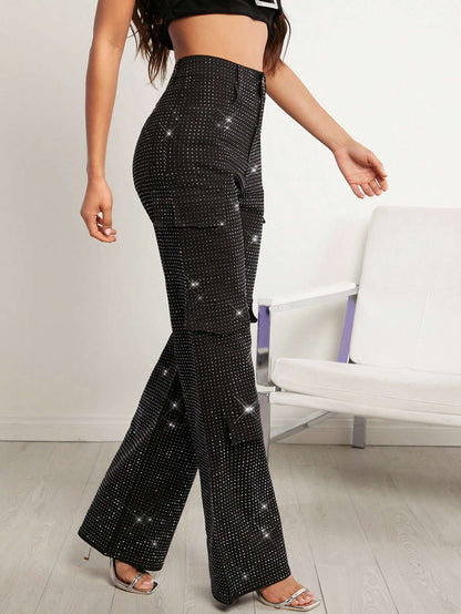 Calça Cargo Feminina Strass – Doce Malícia