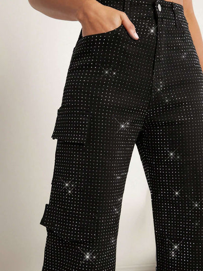 Calça Cargo Feminina Strass – Doce Malícia