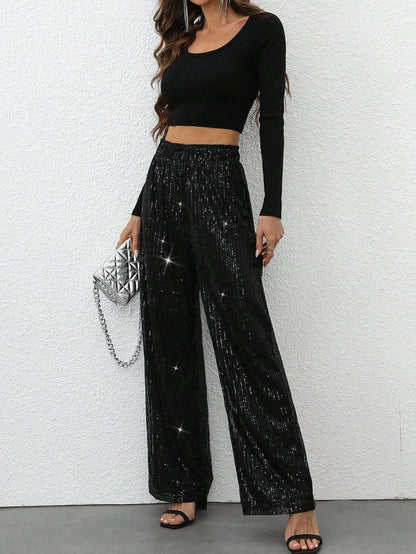 Calça Pantalona Feminina Paetê – Doce Malícia