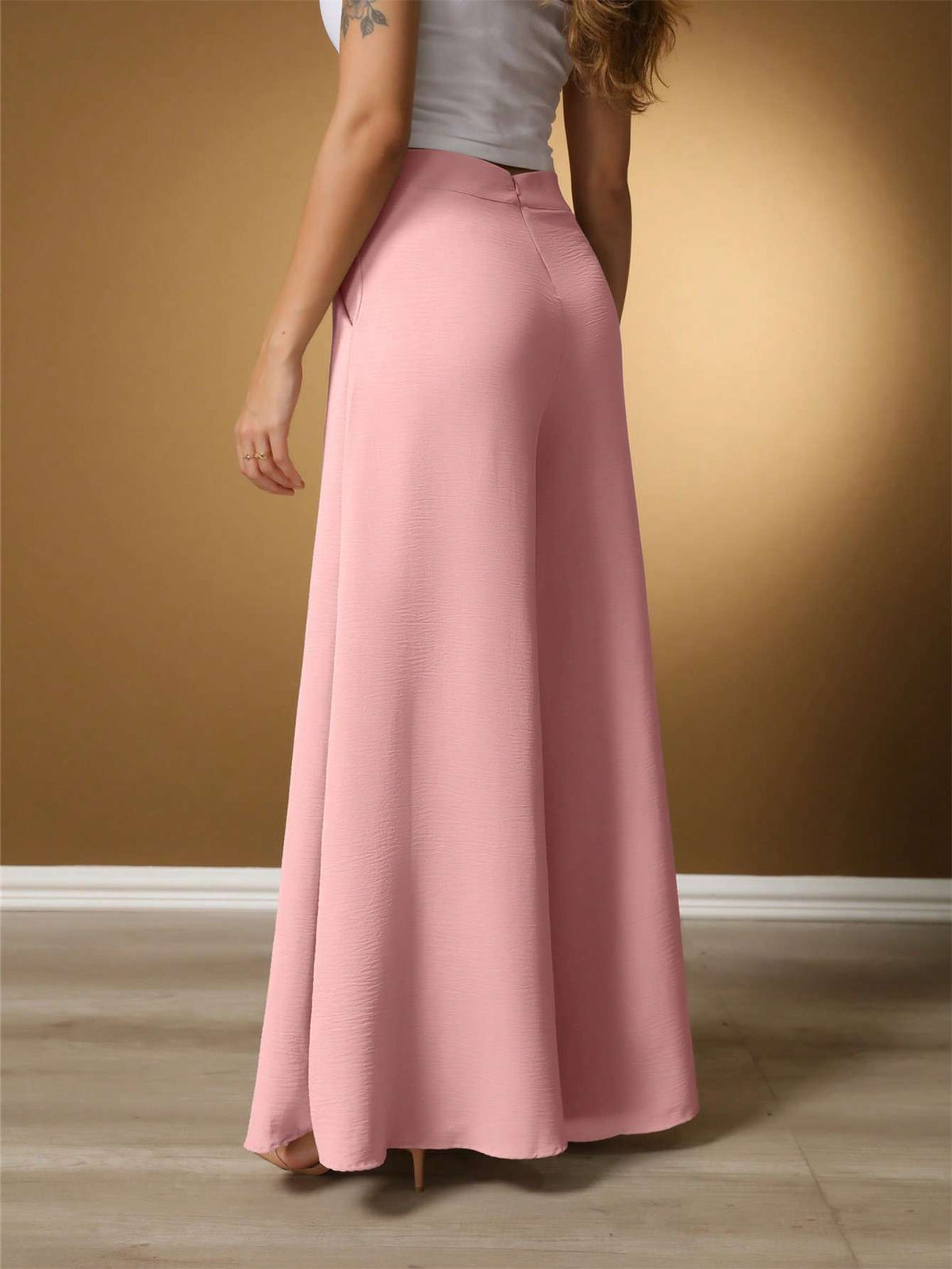 Calça Pantalona Feminina Cintura Alta Bordô – Doce Malícia