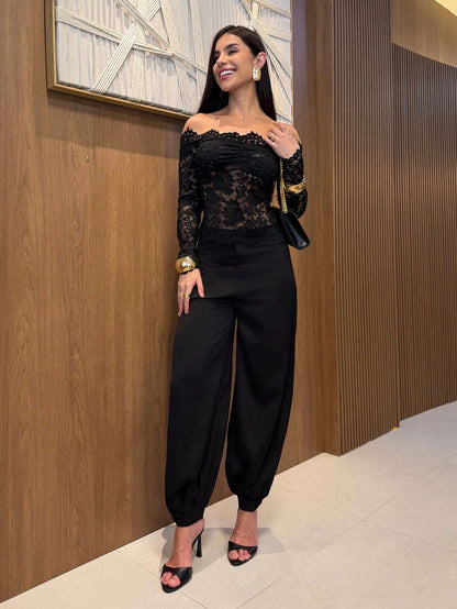 Calça Feminina Cetim Preto – Doce Malícia
