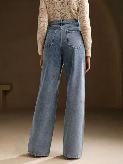 Calça Jeans Feminina Pérolas Cintura Alta – Doce Malícia