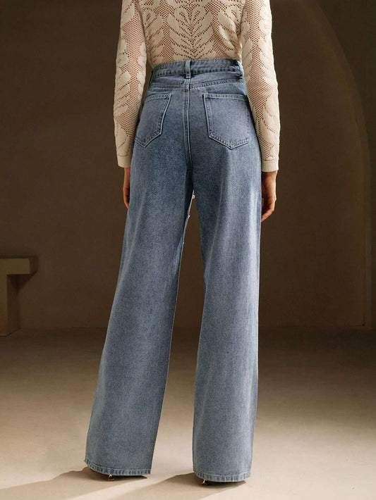 Calça Jeans Feminina Pérolas Cintura Alta – Doce Malícia