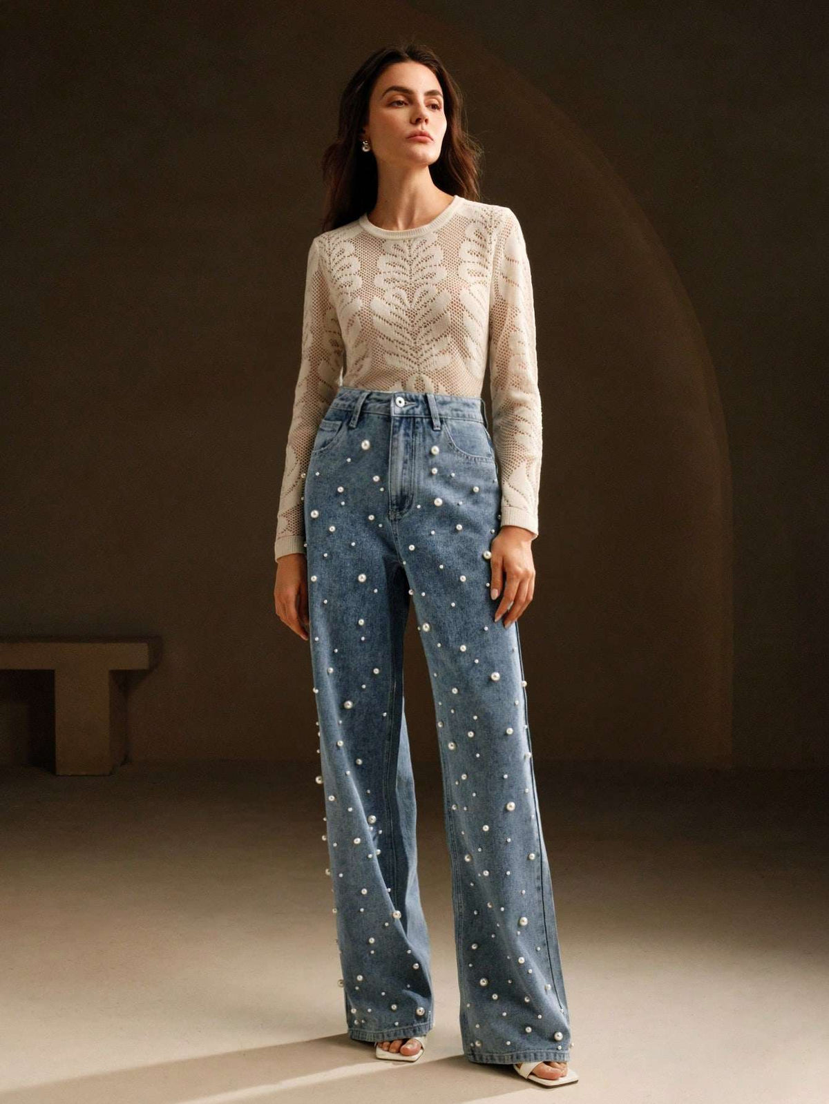 Calça Jeans Feminina Pérolas Cintura Alta – Doce Malícia