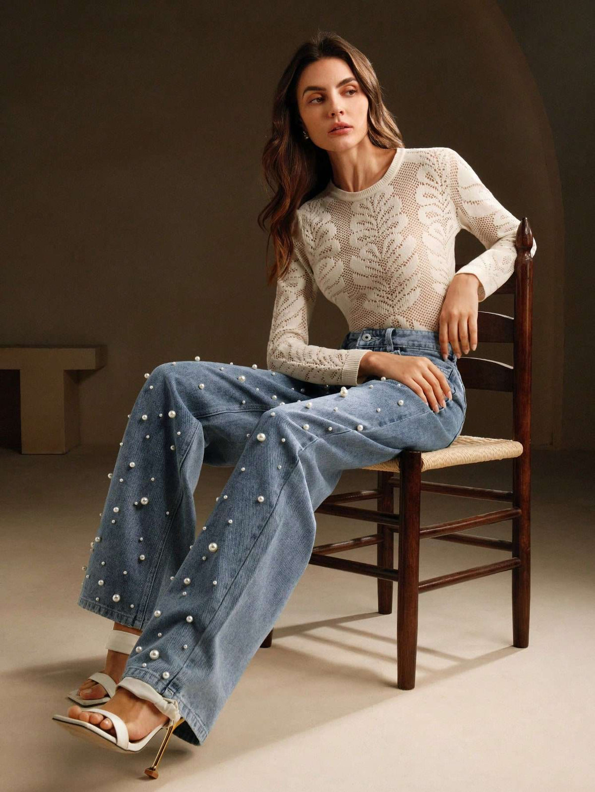 Calça Jeans Feminina Pérolas Cintura Alta – Doce Malícia