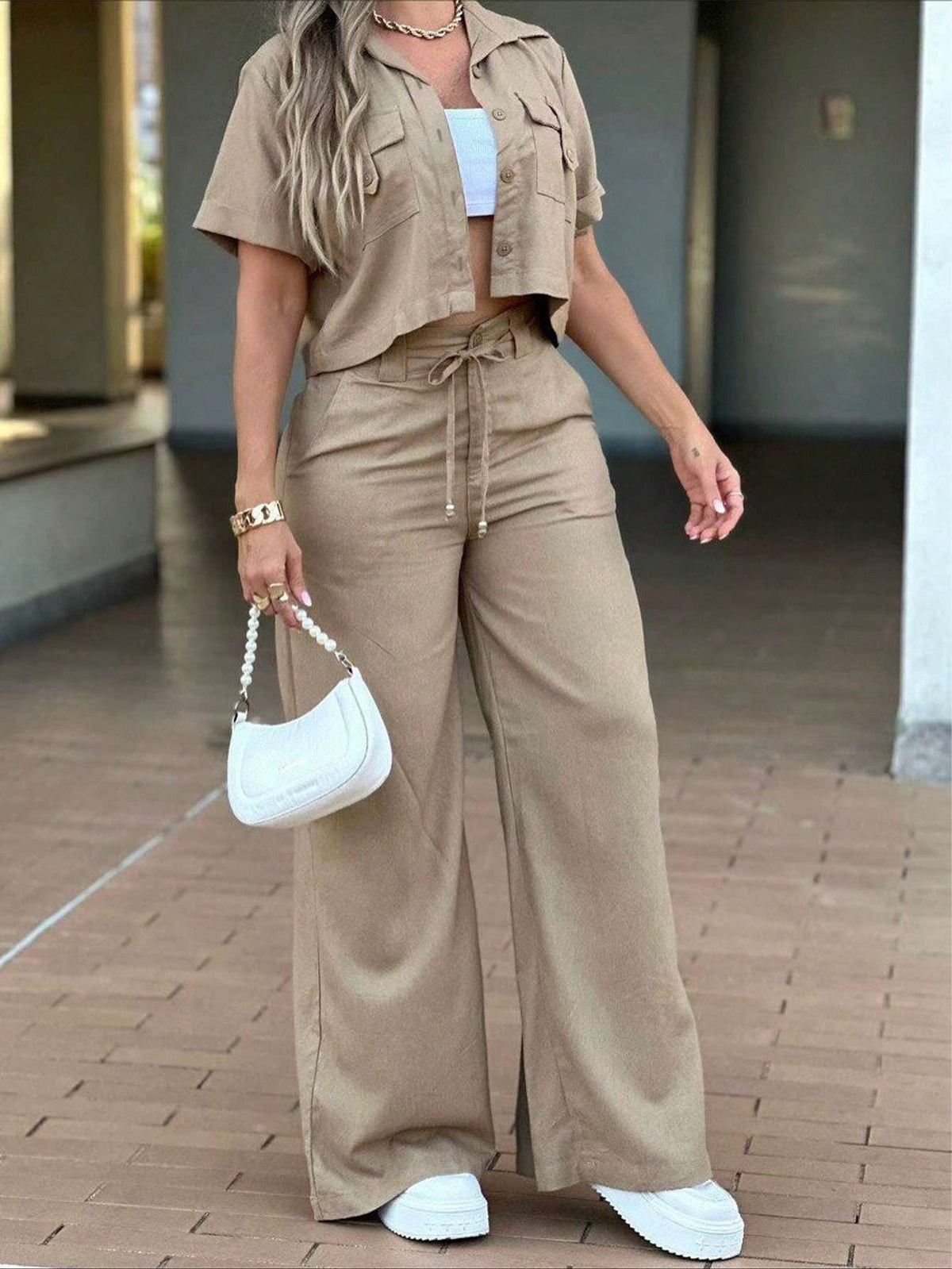 Conjunto Camisa Utilitária + Calça Pantalona – Doce Malícia