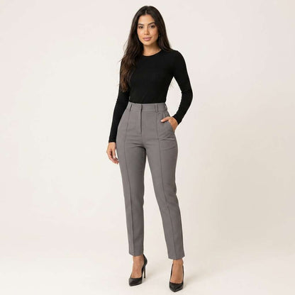 Calça Feminina Cintura Alta Preto – Doce Malícia - Cinza
