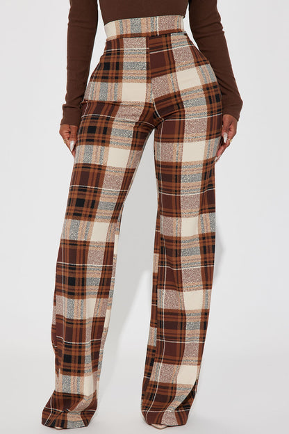 Calça Feminina Estampado Cintura Alta Marrom – Doce Malícia