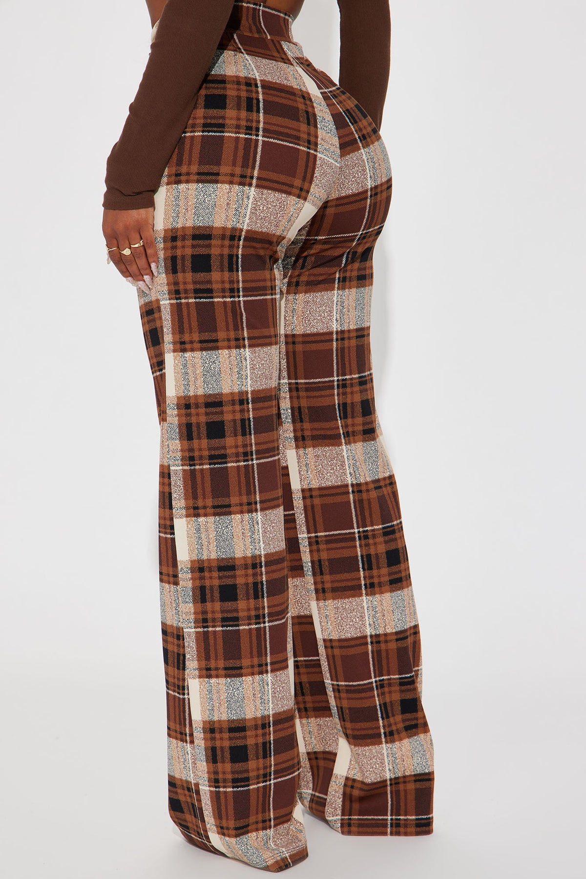 Calça Feminina Estampado Cintura Alta Marrom – Doce Malícia