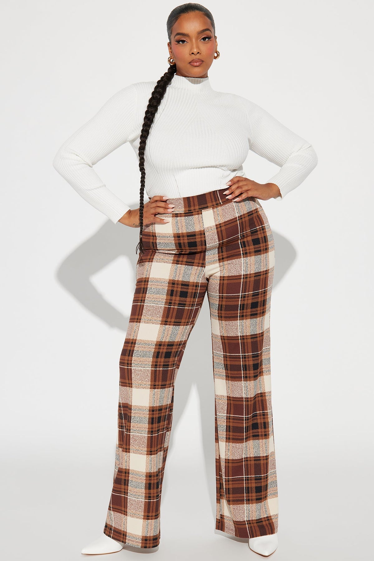 Calça Feminina Estampado Cintura Alta Marrom – Doce Malícia