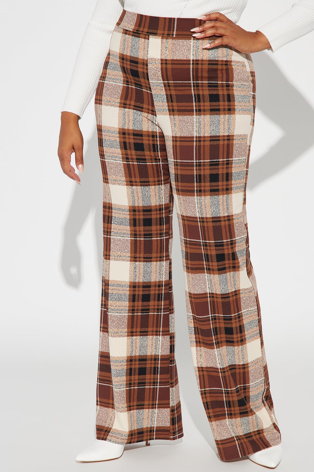 Calça Feminina Estampado Cintura Alta Marrom – Doce Malícia