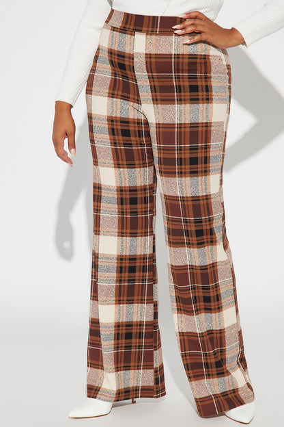 Calça Feminina Estampado Cintura Alta Marrom – Doce Malícia