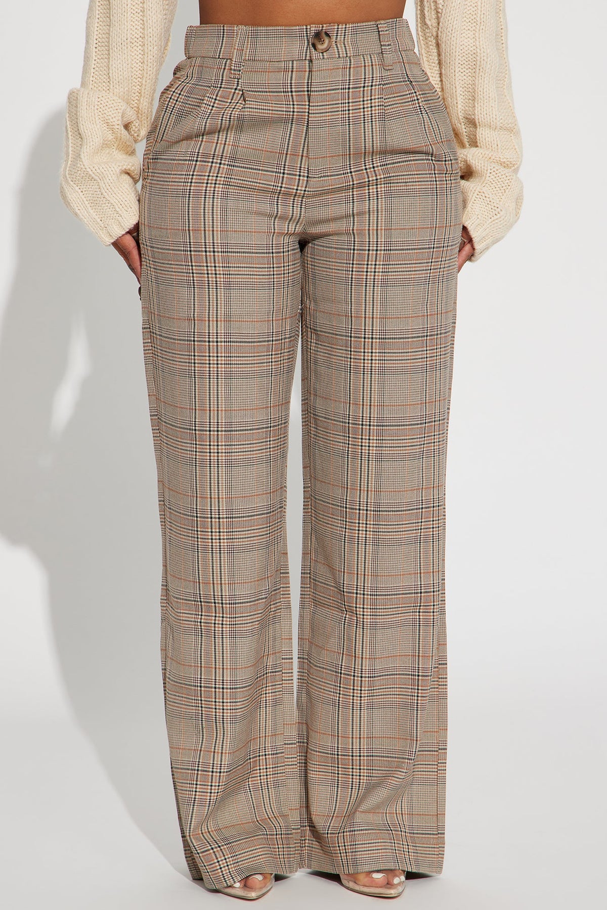 Calça Feminina Estampado Pantalona Bege – Doce Malícia