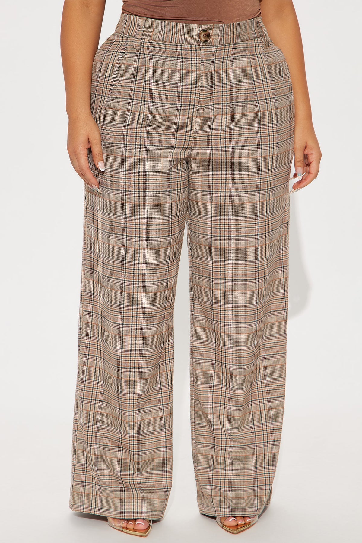 Calça Feminina Estampado Pantalona Bege – Doce Malícia