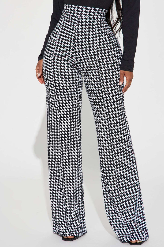 Calça Feminina Estampado Pantalona Cintura Alta Branco – Doce Malícia — Doce Malícia
