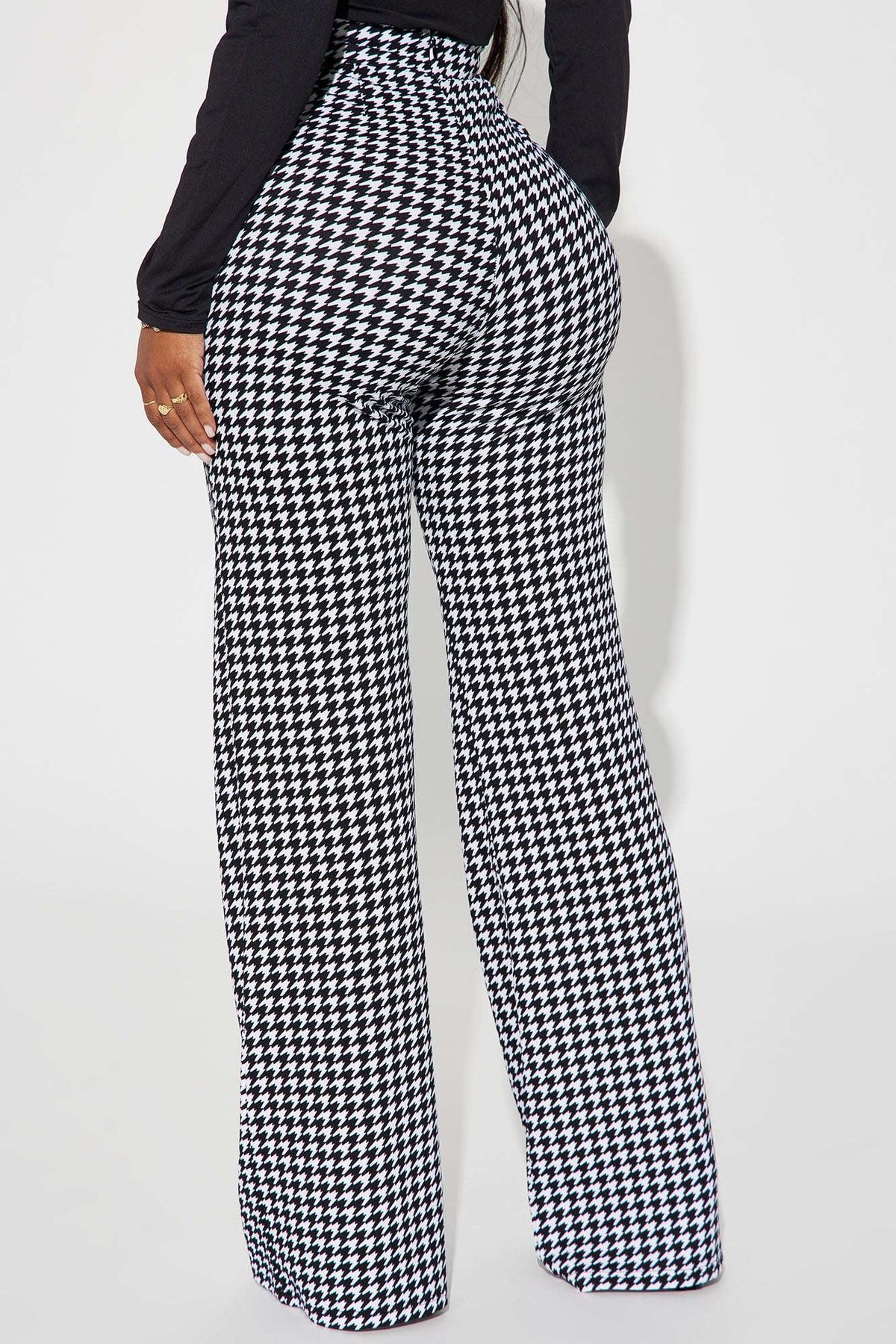Calça Feminina Estampado Pantalona Cintura Alta Branco – Doce Malícia