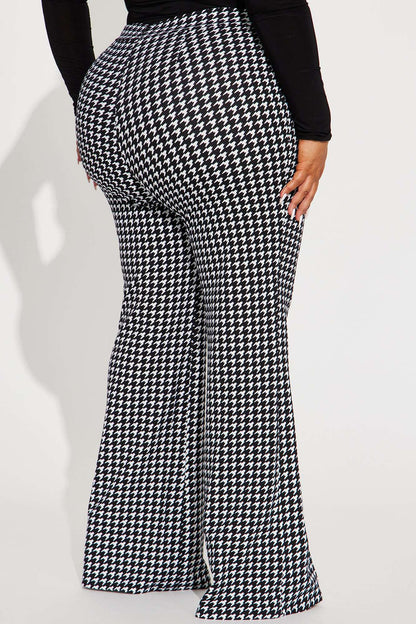 Calça Feminina Estampado Pantalona Cintura Alta Branco – Doce Malícia