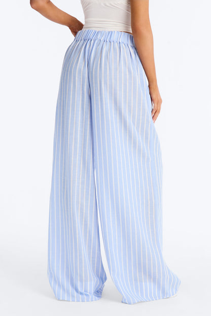 Calça Feminina Linho Pantalona Listrado – Doce Malícia