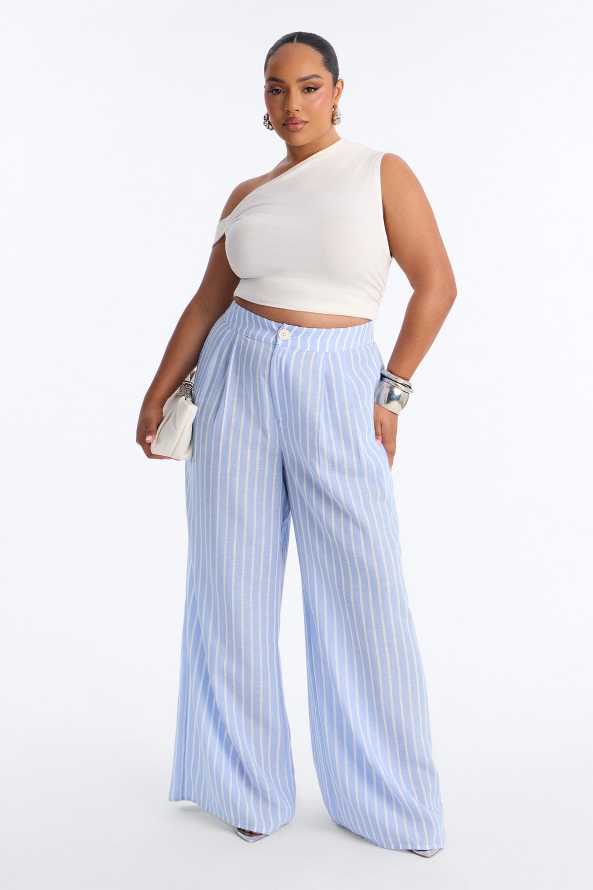 Calça Feminina Linho Pantalona Listrado – Doce Malícia